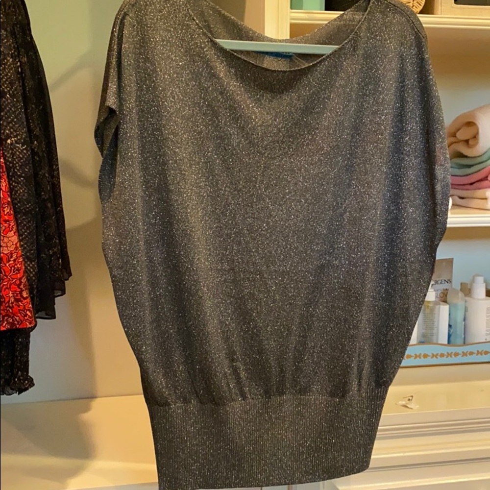 Metallic grey/silver sleeveless sweater